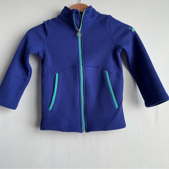 Spyder endure full zip blue kids light weight jacket size small 7/8 - Picture 6 of 8